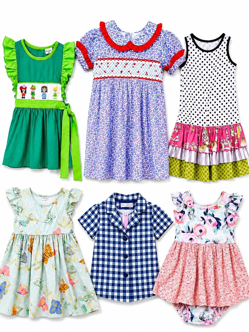 Boutique Girls Dress Lot SweetHoney, Tea Cheeky Plum Floral Smocked Mixed Sz 4-5